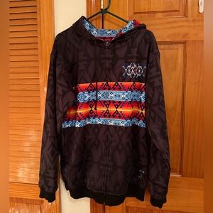 Grassroots California reversible zip up sweatshirt hoodie Men’s Size Large